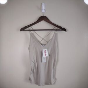 🌿 Gaze Elegant Cream Spaghetti Strap Top Size Small